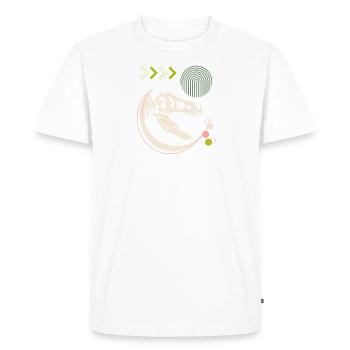 Dino 3, T-Rex, squelette, monde sauvage - T-shirt Premium bio Homme - blanc - Devant - Nico (187cm)