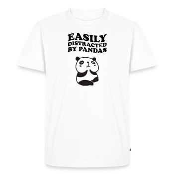 Easily Distracted By Pandas Panda Kawaii Style - Men's Premium Organic T-Shirt - white - Front - Nico (187cm)