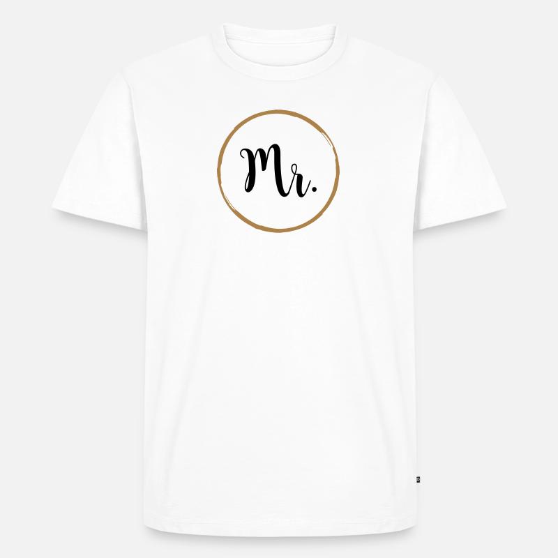 Mr Mrs Hochzeit Wedding - Männer Premium Bio T-Shirt - Weiß