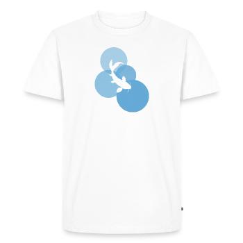 Tête de poisson Koi - T-shirt Premium bio Homme - blanc - Devant - Nico (187cm)