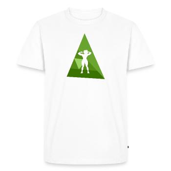 Entraînement avec haltères de musculation - T-shirt Premium bio Homme - blanc - Devant - Nico (187cm)