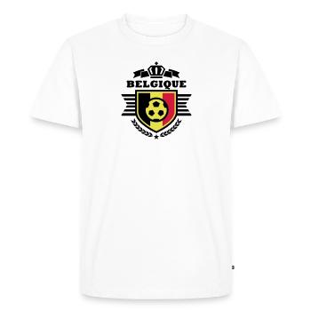 Belgique (België) blason - T-shirt Premium bio Homme - blanc - Devant - Nico (187cm)