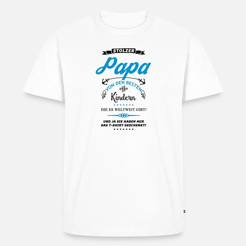 stolzer papa - Männer Premium Bio T-Shirt - Weiß