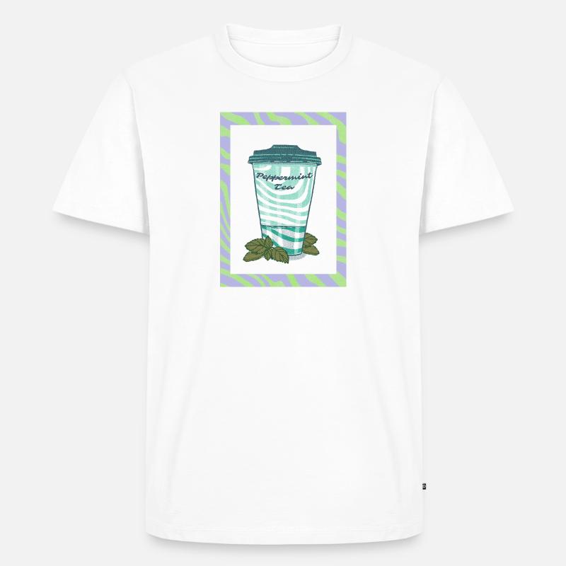 Peppermint Tea - Männer Premium Bio T-Shirt - Weiß