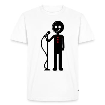 Entertainer Singer with Microphone - Men's Premium Organic T-Shirt - white - Front - Nico (187cm)