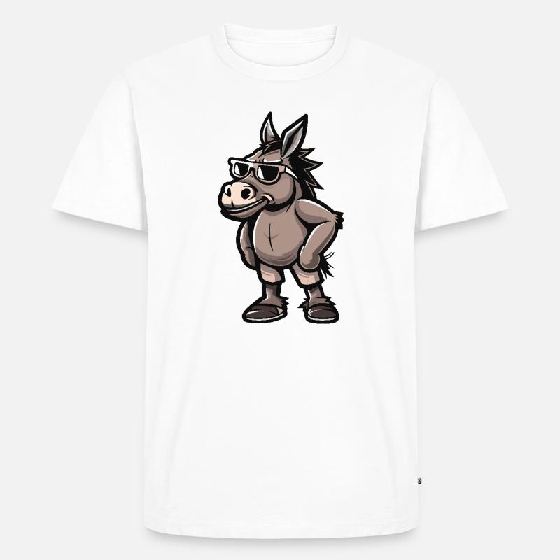 Esel Cool Comic - Männer Premium Bio T-Shirt - Weiß