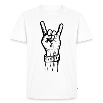 Rocker Hand Rock Music - T-shirt Premium bio Homme - blanc - Devant - Nico (187cm)