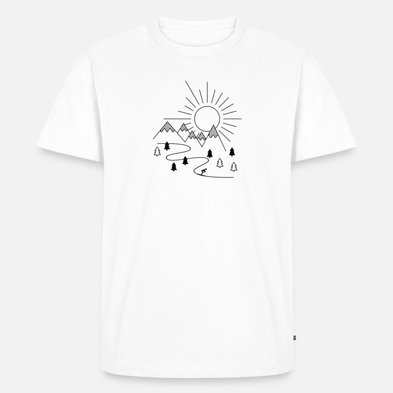 Ski - Männer Premium Bio T-Shirt - Weiß