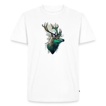 Cerf puissant - T-shirt Premium bio Homme - blanc - Devant - Nico (187cm)