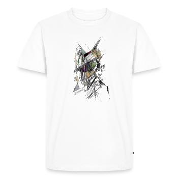 face - Men's Premium Organic T-Shirt - white - Front - Nico (187cm)