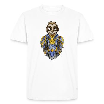 Knight Sloth cool - Men's Premium Organic T-Shirt - white - Front - Nico (187cm)