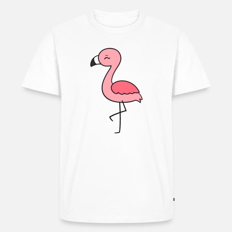 Flamingo - Männer Premium Bio T-Shirt - Weiß