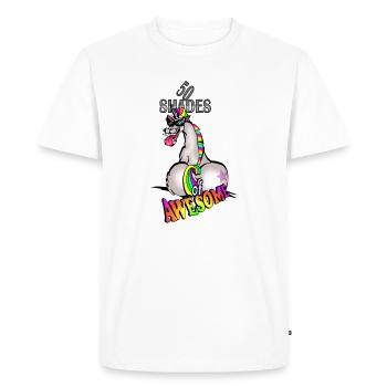 Licorne 50 nuancesawe - T-shirt Premium bio Homme - blanc - Devant - Nico (187cm)
