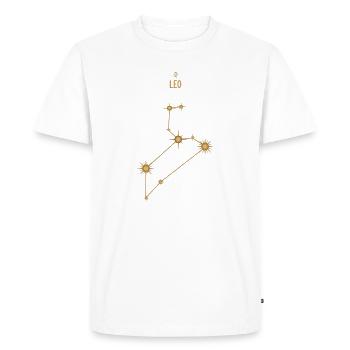 Leo Zodiac Sign Star Constellation Golden Tones - Men's Premium Organic T-Shirt - white - Front - Nico (187cm)