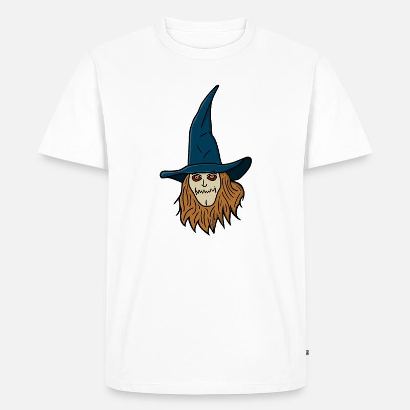 Vogelscheuche Hexe - Männer Premium Bio T-Shirt - Weiß