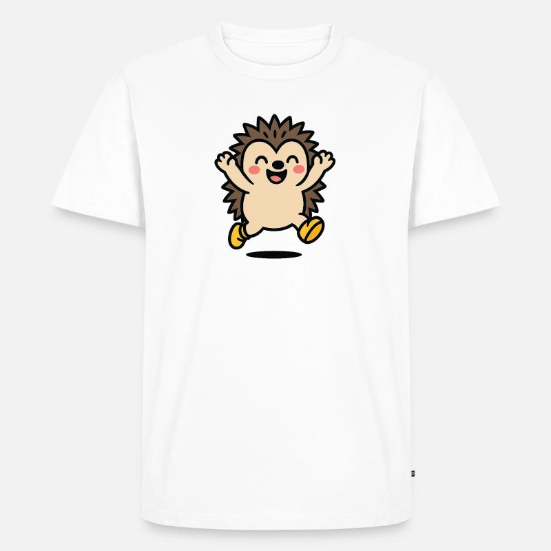 Fröhlicher Igel im Spiel - Männer Premium Bio T-Shirt - Weiß