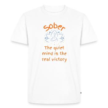 Sobriety - Quiet Mind Victory Mandala - T-shirt Premium bio Homme - blanc - Devant - Nico (187cm)