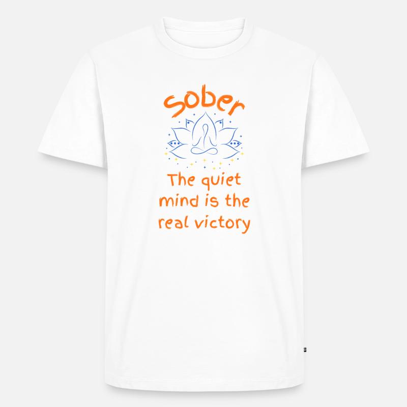 Nüchternheit - Quiet Mind Victory Mandala - Männer Premium Bio T-Shirt - Weiß