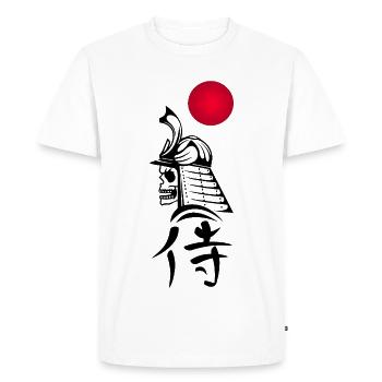 Black Samurai and Red Sun - Men's Premium Organic T-Shirt - white - Front - Nico (187cm)