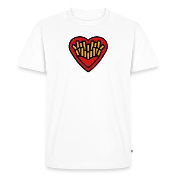 Heart Fries Pop Art - Men's Premium Organic T-Shirt - white - Front - Nico (187cm)