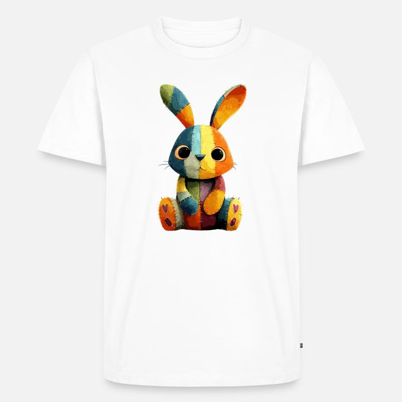 Patchwork Häschen Farbenfestival - Männer Premium Bio T-Shirt - Weiß