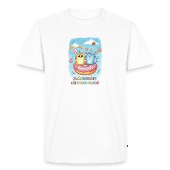 Kitten chaos on the donut - Men's Premium Organic T-Shirt - white - Front - Nico (187cm)
