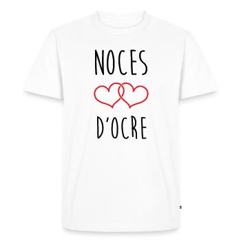 Noces d'Ocre 71 ans de mariage - T-shirt Premium bio Homme - blanc - Devant - Nico (187cm)