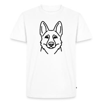 Head German Shepherd - Men's Premium Organic T-Shirt - white - Front - Nico (187cm)
