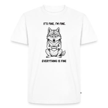 Its Fine Im Fine Coffee Wolf Humor - Men's Premium Organic T-Shirt - white - Front - Nico (187cm)