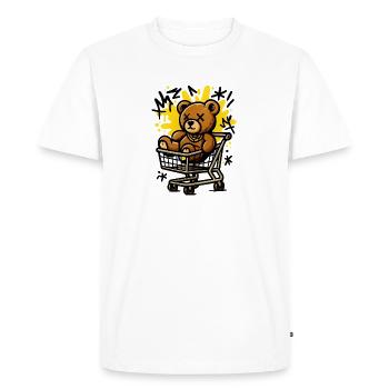 ourson pop art en chariot - T-shirt Premium bio Homme - blanc - Devant - Nico (187cm)