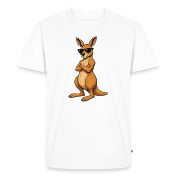 Sunglasses Kangaroo Attitude - Men's Premium Organic T-Shirt - white - Front - Nico (187cm)