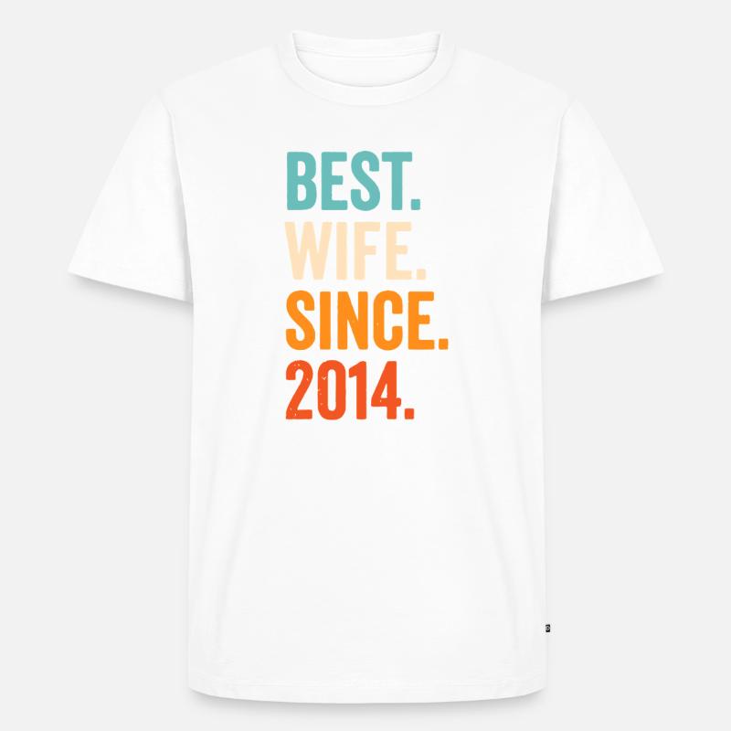 Beste Ehefrau seit 2014 - Männer Premium Bio T-Shirt - Weiß