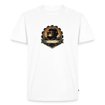 Soudeur Sparks Metal Industry Work Pride - T-shirt Premium bio Homme - blanc - Devant - Nico (187cm)