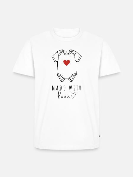 Made with Love Baby Bodysuit Design - Men's Premium Organic T-Shirt - white
