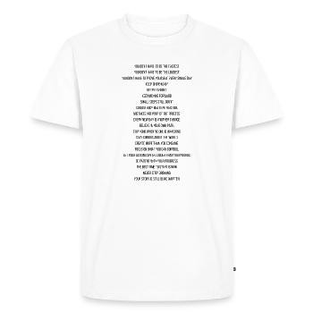 Déclaration de positivité - T-shirt Premium bio Homme - blanc - Devant - Nico (187cm)