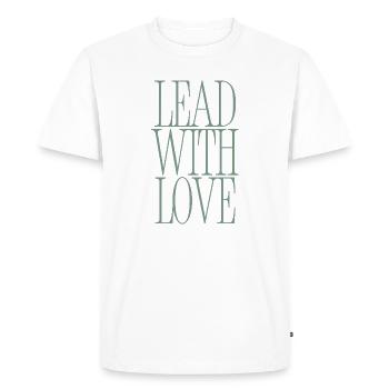 Typographie en Héros avec Amour - T-shirt Premium bio Homme - blanc - Devant - Nico (187cm)