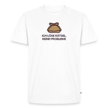 Je résous des énigmes, sans problème - T-shirt Premium bio Homme - blanc - Devant - Nico (187cm)