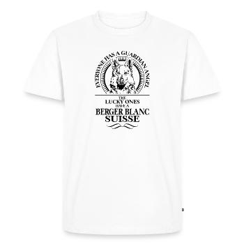 BERGER BLANC SUISSE Ange gardien Disant Wilsigns - T-shirt Premium bio Homme - blanc - Devant - Nico (187cm)
