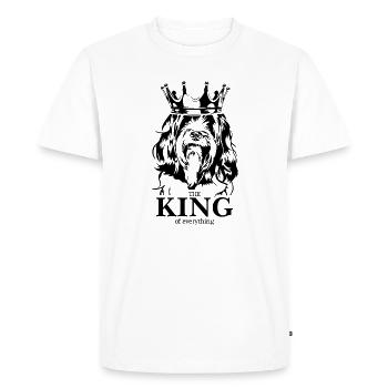 Terrier tibétain roi de tout ce qui concerne les chiens Wilsigns - T-shirt Premium bio Homme - blanc - Devant - Nico (187cm)