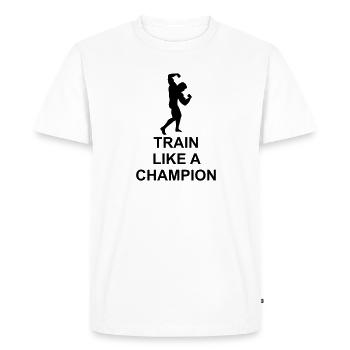 Train like a Champion - T-shirt Premium bio Homme - blanc - Devant - Nico (187cm)