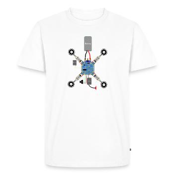 Copter Construction, FPV Copter FC, Esc, Moteur, Drone - T-shirt Premium bio Homme - blanc - Devant - Nico (187cm)