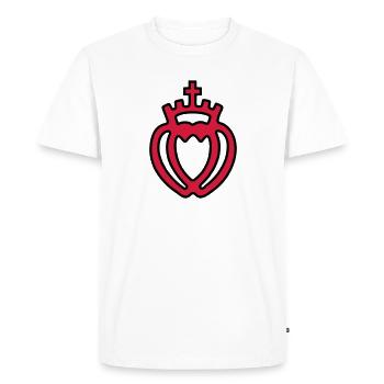 coeur vendeen coeur croix couronne fidélité couple - T-shirt Premium bio Homme - blanc - Devant - Nico (187cm)