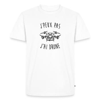 J'peux pas j'ai drone - T-shirt Premium bio Homme - blanc - Devant - Nico (187cm)