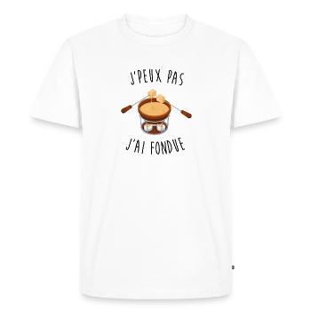 J'peux pas j'ai fondue - T-shirt Premium bio Homme - blanc - Devant - Nico (187cm)