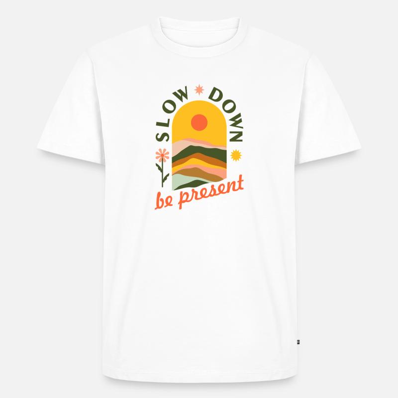 Slow down - Männer Premium Bio T-Shirt - Weiß