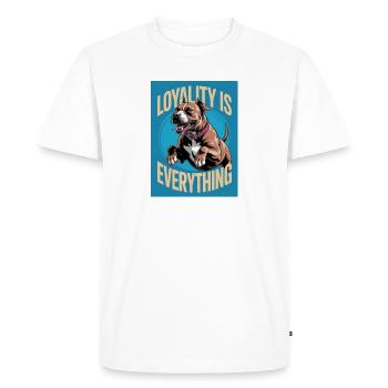 Dogo Canario avec « La fidélité est primordiale » - T-shirt Premium bio Homme - blanc - Devant - Nico (187cm)