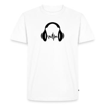 Casque Casque Musique Dj Son Karaoké - T-shirt Premium bio Homme - blanc - Devant - Nico (187cm)