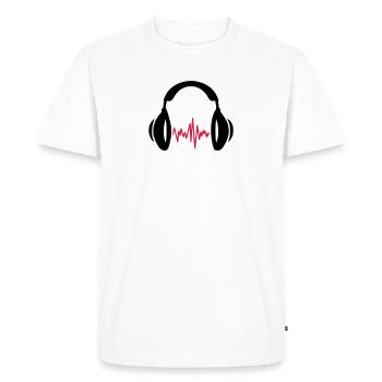Casque Casque Musique Dj Son Karaoké - T-shirt Premium bio Homme - blanc - Devant - Nico (187cm)