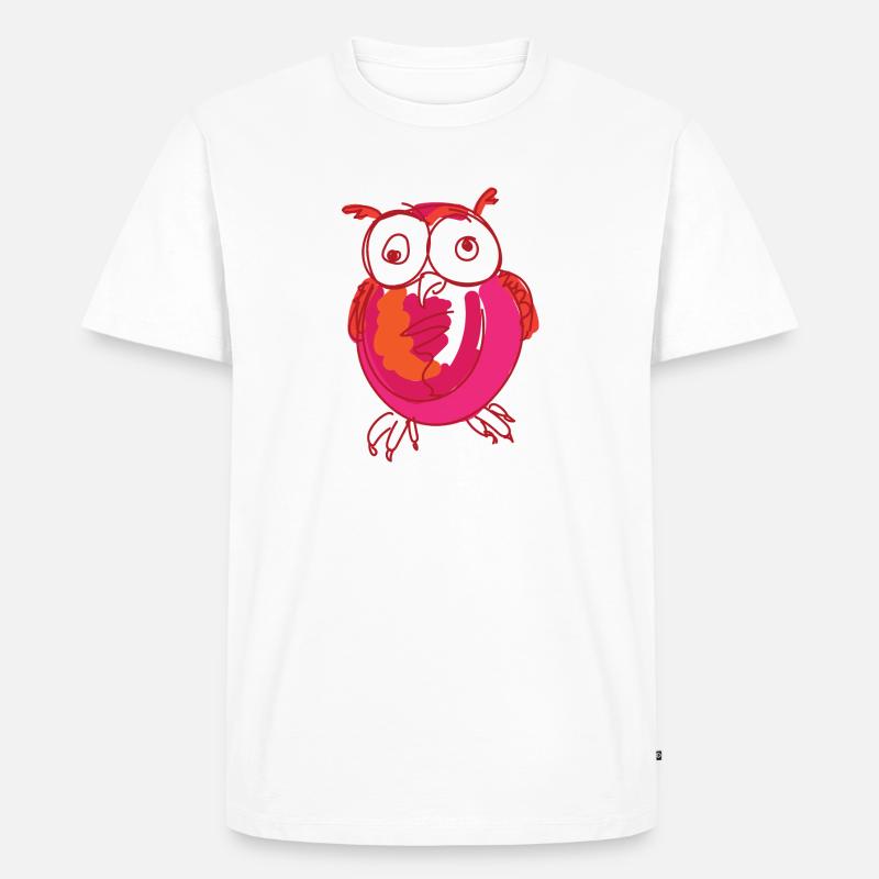 Schräge Eule - Männer Premium Bio T-Shirt - Weiß
