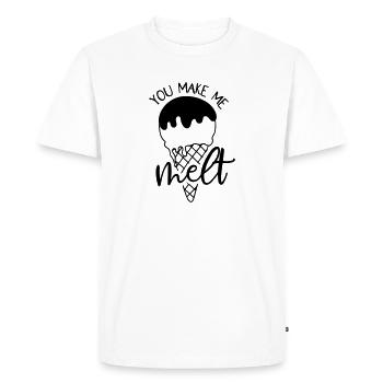 CRÈME GLACÉE FRAÎCHE ÉTÉ GLACIER SALON DE CRÈME GLACÉE CORNET DE CRÈME GLACÉE DÉLICIEUX MOTIF - T-shirt Premium bio Homme - blanc - Devant - Nico (187cm)